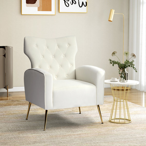 White best sale suede chair